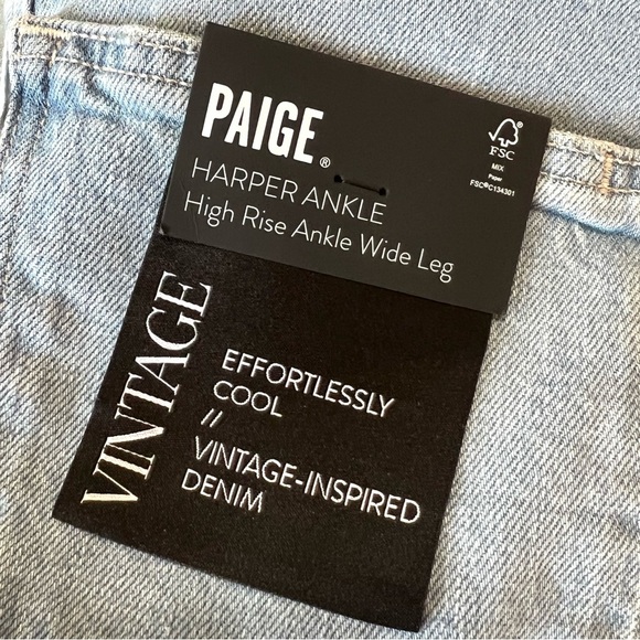 Paige NWT Vintage Collection Harper Wide Leg Light Wash Ankle Jeans Women’s 30 - Picture 12 of 14